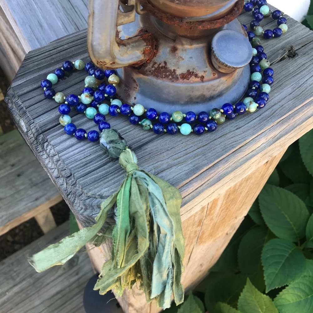 Handmade 108 Bead Wisdom Mala Necklace